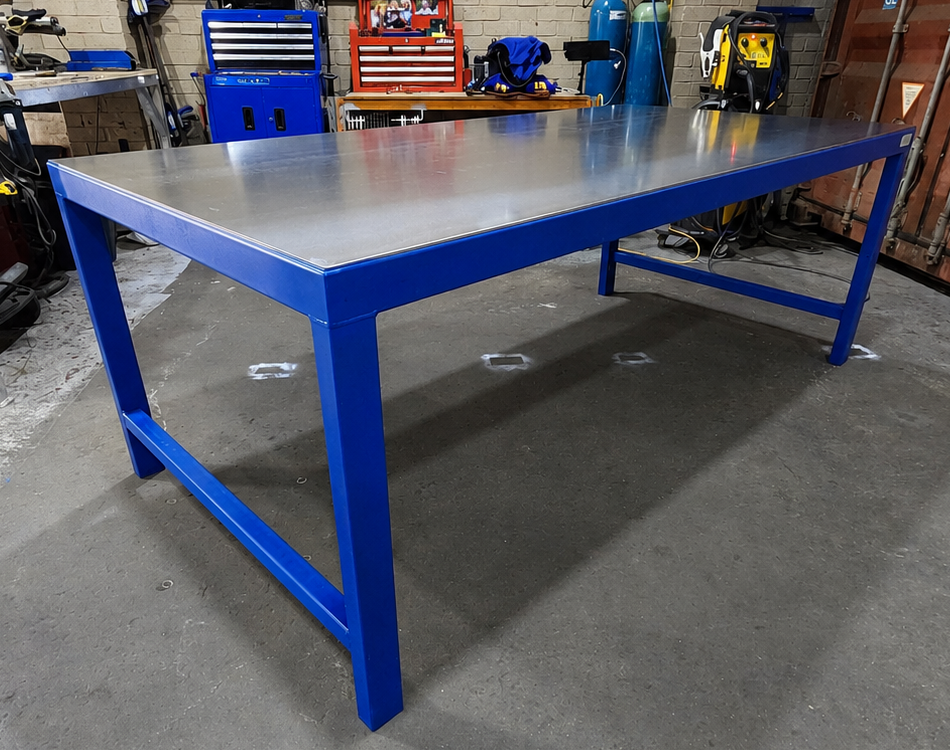 2400mm fixed heavy duty steel workbench for commercial workshop
